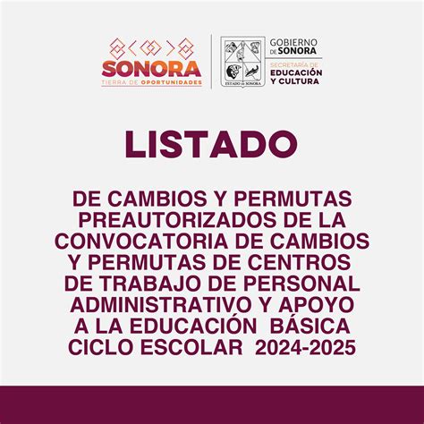 Secretaría de Educación y Cultura Convocatoria de Cambios y Permutas