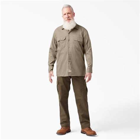 Flex Relaxed Fit Long Sleeve Twill Work Shirt Dickies Canada