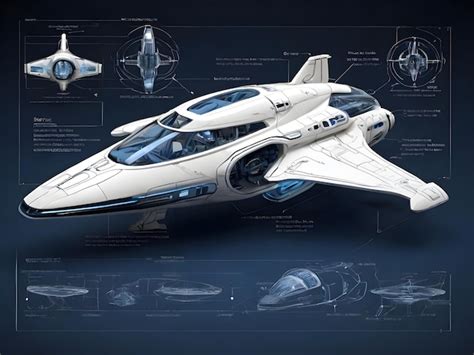 Fictional Spaceship Blueprints Detailed Schematics for SciFi Enthusiasts | Premium AI-generated ...