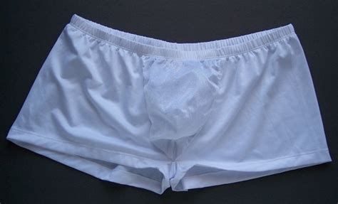 Rd Hot Men Boxer Brief Contoured Shiny Sheer Pouch White