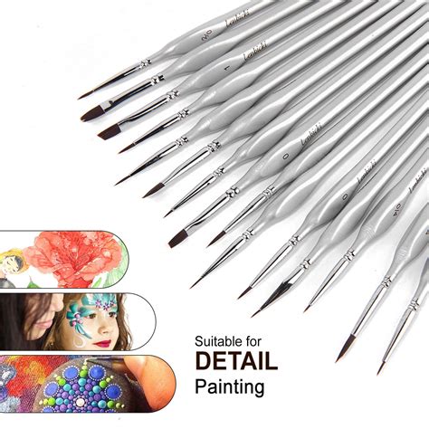 Detail Paint Brush Set Rock Ninja Pcs Miniature Brushes For Fine