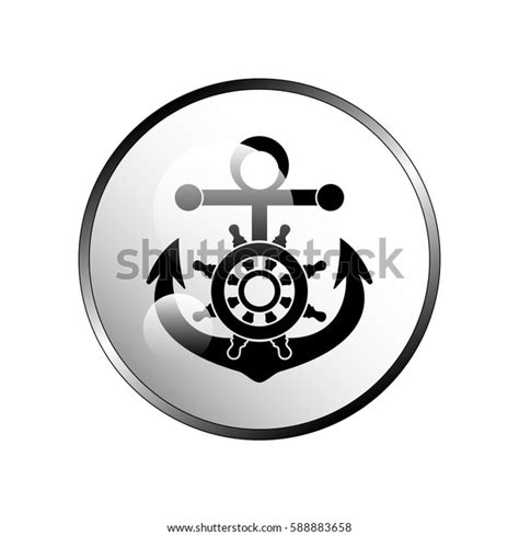 Steering Wheel Anchor Stock Vector Royalty Free 588883658 Shutterstock