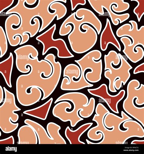 Abstract Seamless Batik Pattern Vector Illustration Background Stock