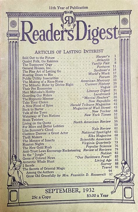 Readers Digest September 1932 At Wolfgangs