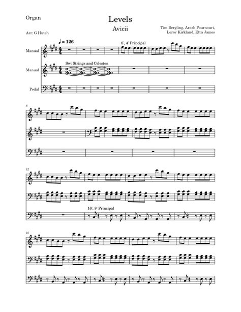 Levels Organ Cover Avicii Sheet Music For Piano Mixed Trio