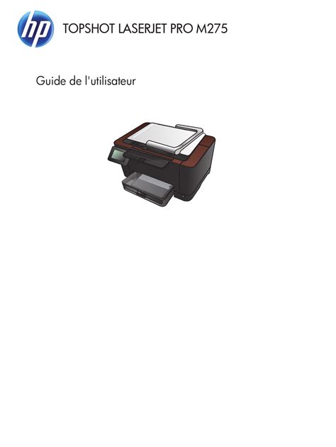 Notice Hp Laserjet Lj Pro M275 Imprimante Multifonction Laser Trouver Une Solution à Un