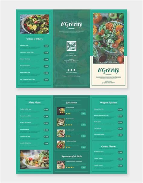 Restaurant Menu Trifold Brochure Template Ai Eps Psd Menu