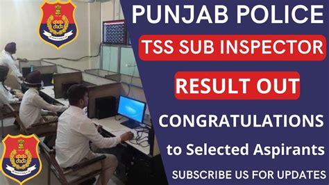 PUNJAB POLICE TSS SUB INSPECTOR RESULT OUT PP TSS SI RESULT 2023