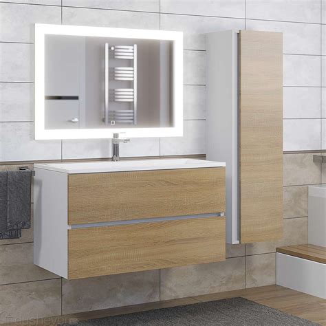 Тумба под раковину Uperwood Barsa 90 см 2937205251 белый, дуб сонома ...