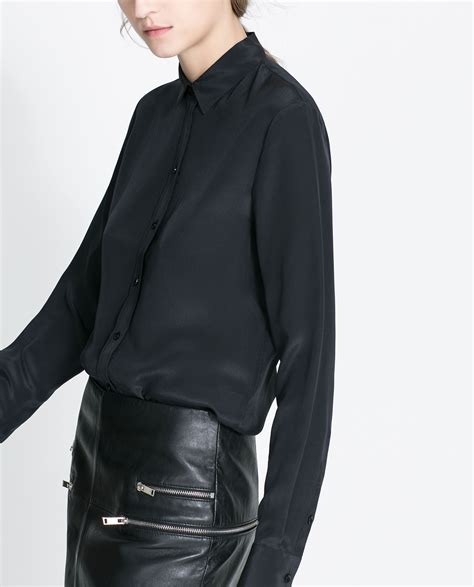 Zara Silk Blouse In Black Lyst