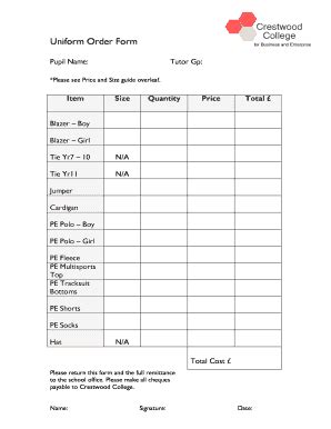 Fillable Online Crestwood Hants Sch Pupil Name Fax Email Print Pdffiller