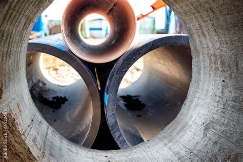 Water pipes for drinking water supply at a construction site ...