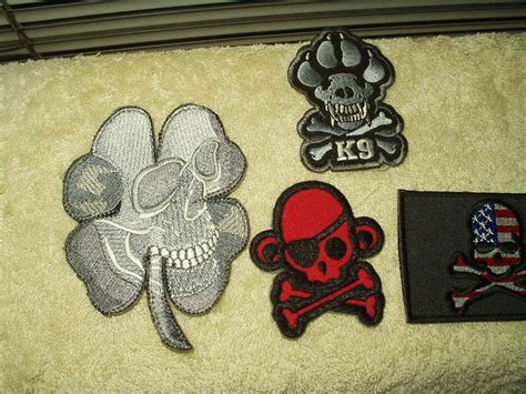 Skull Patches Lot Of 4 Each Hook And Loop Style 2 To 4 Patches