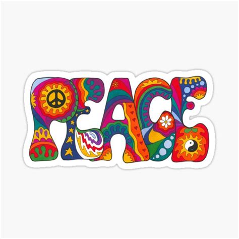 Psychedelic Peace Sticker For Sale By Kelkel Redbubble