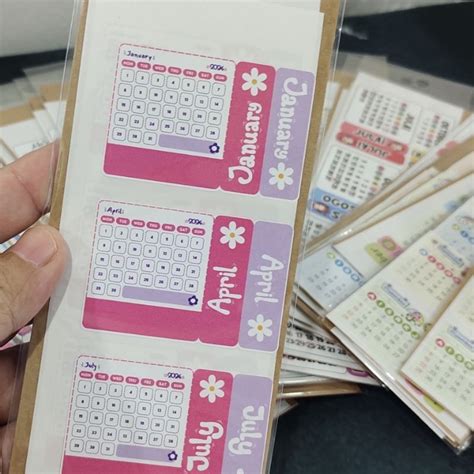 2024 Monthly Calendar Sticker Pelekat Kalendar Bulanan Jan Dis