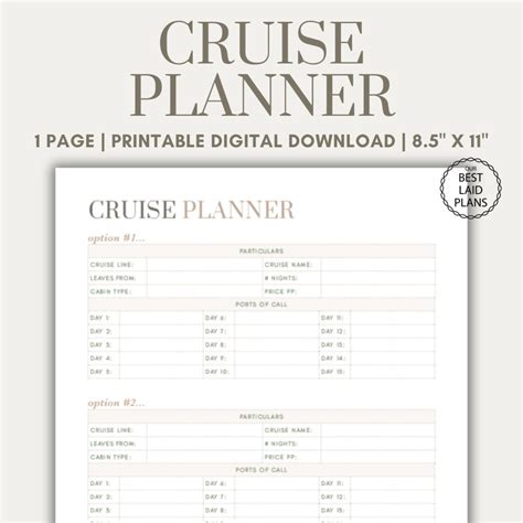 Cruise Planner Printable Pdf Plan My Cruise Vacation Planner Cruise Planning Cruise Plan Cruise