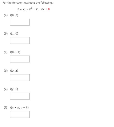 Solved For The Function Evaluate The Following F X Y Chegg