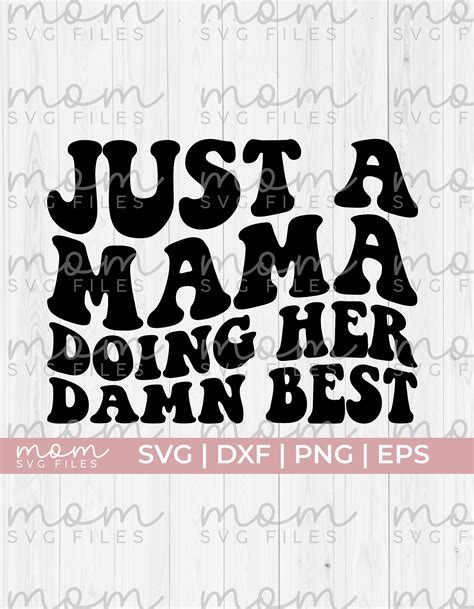 Boho Mom Svg Wavy Text Svg Mom Doing Her Best Svg Retro Mom Etsy