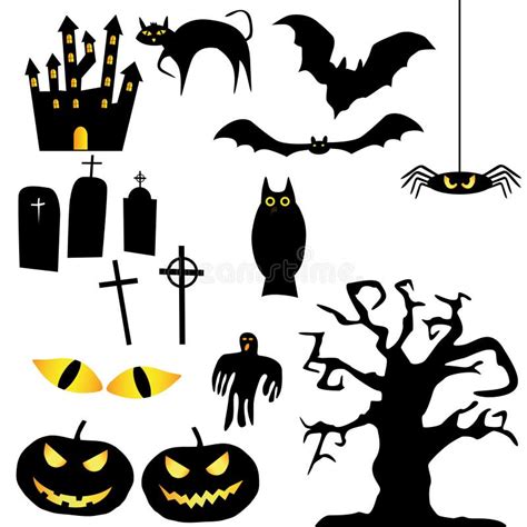 Vector Halloween Silhouettes Stock Vector - Illustration of design ...