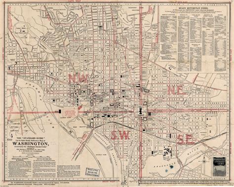 Large scale old Washington D.C. standard guide map - 1917 | Washington ...