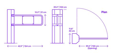 Turnstile - Flag Gate Dimensions & Drawings | Dimensions.com