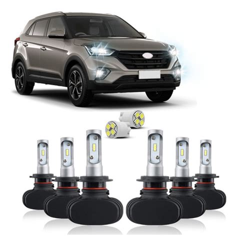 Kit Ultra Led Creta 2022 Farol Alto Baixo Milha E Pingo Led