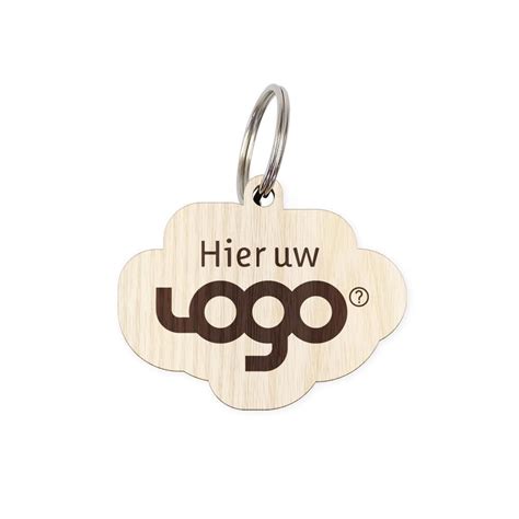 Houten Sleutelhanger Met Logo Vorm FSC 100 Sleutelhanger Houten