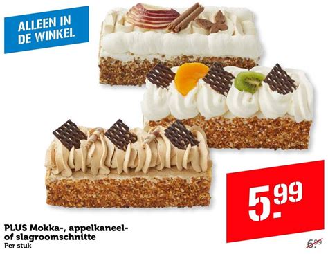 PLUS Mokka Appel Kaneel Of Slagroomschnitt Aanbieding Bij Coop