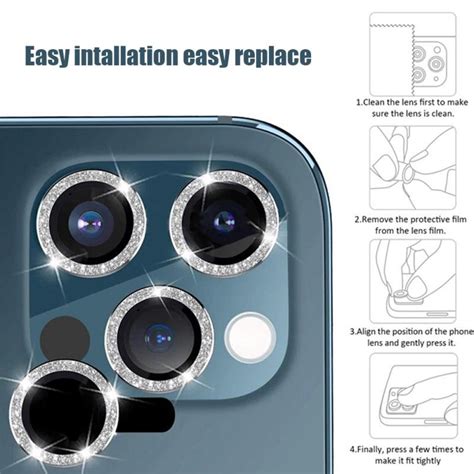 Buy 3pcs 2pcs Bling Diamond Camera Lens Protector For Iphone 12 13 Pro