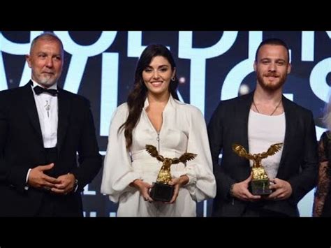 Hande Erçel Karem Bursin Taking Awards In Awards Show YouTube