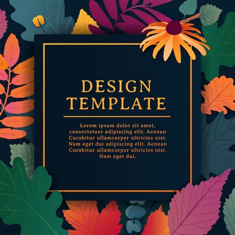 Premium Vector | Template design square banner for fall season with ...