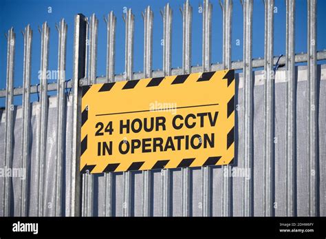 CCTV In Operation 24 Hours Premises Protected Sign Stock Photo Alamy