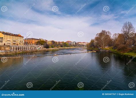 Buildings Surrounding Po River, the Longest River in Italy, Turin, Italy Editorial Photography ...