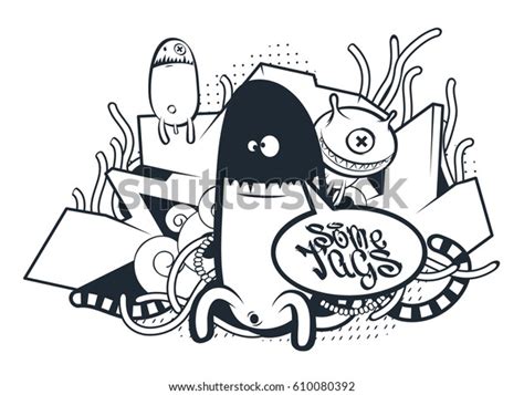 Graffiti Doodle Art Vector Doodle Characters Stock Vector (Royalty Free ...