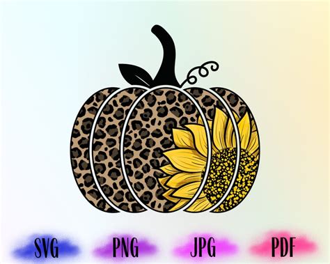 Leopard Pumpkin SVG Fall PNG Halloween SVG Cheetah Print Etsy