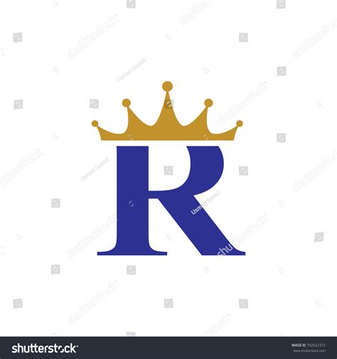 Alphabet Letter R Logo Golden Crown เวกเตอร์สต็อก ปลอดค่าลิขสิทธิ์