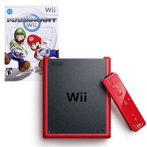 Restored Nintendo Wii Mini Red With Mario Kart Refurbished Walmart