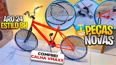 CHEGOU PECAS NOVAS E COMPREI AS CALHA VMAXX PRA BIKE ARO 24 ESTILO BH