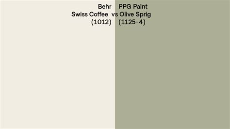 Behr Swiss Coffee Vs Ppg Paint Olive Sprig Side By Side