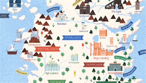 Game of Thrones sigils and illustrated map on Behance