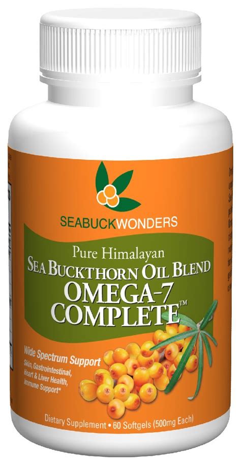 Sea Buckthorn Oil Blend Omega 7 Complete 60 Softgels 500mg Omega