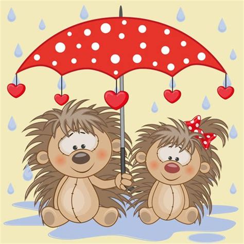 Download Cute animals and umbrella cartoon vector 09 in EPS format. cartoon,Cute,cute animals ...