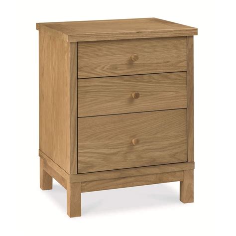 Drawer Bedside Table Solid Oak Wood Storage Brown Color Bedroom Home