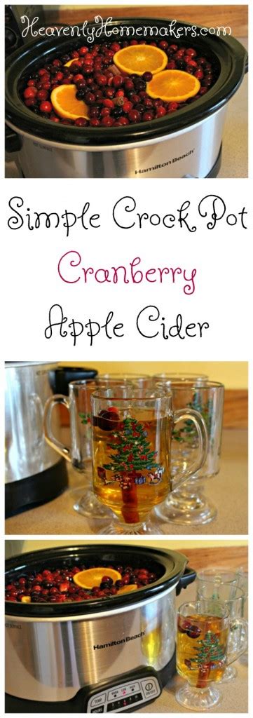 Simple Crock Pot Cranberry Apple Cider Heavenly Homemakers