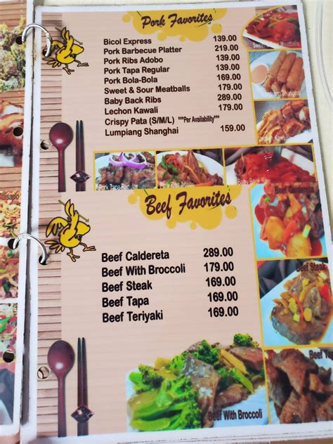 Menu At Chicken Ati Atihan Ozamiz City Restaurant Ozamiz City Don