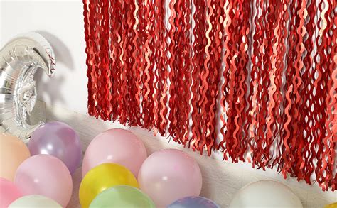 Amazon 4 Pack Red Streamers Party Decorations 3 3x6 6ft Foil