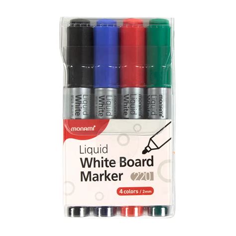 Monami Liquid Whiteboard Markers Bullet Point Set Of 4 Waltons