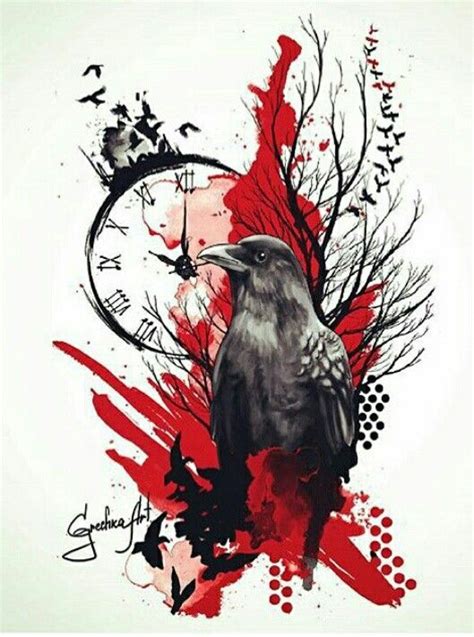 Red Behind The Raven Keeps The Piece From Being Too Black Art Trash