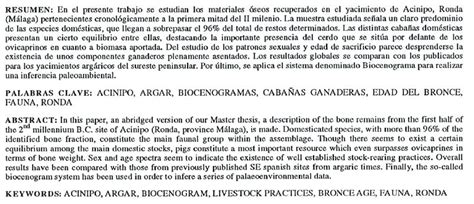 Estudio De La Fauna Recuperada En El Yacimiento De Acinipo Ronda