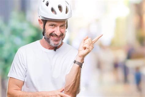 Man Wearing Bike Helmet Stock Photos Royalty Free Man Wearing Bike